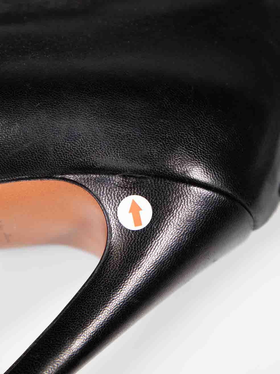 Alaïa Black Leather Ruffle Platform Boots Size IT 39.5 For Sale 2