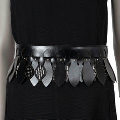 ALAIA black leather STUDDED PETAL WIDE CORSET WAIST Belt 75
