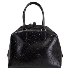 ALAIA black leather TRAPEZ MEDIUM ARABESQUE LASER-CUT Tote Bag