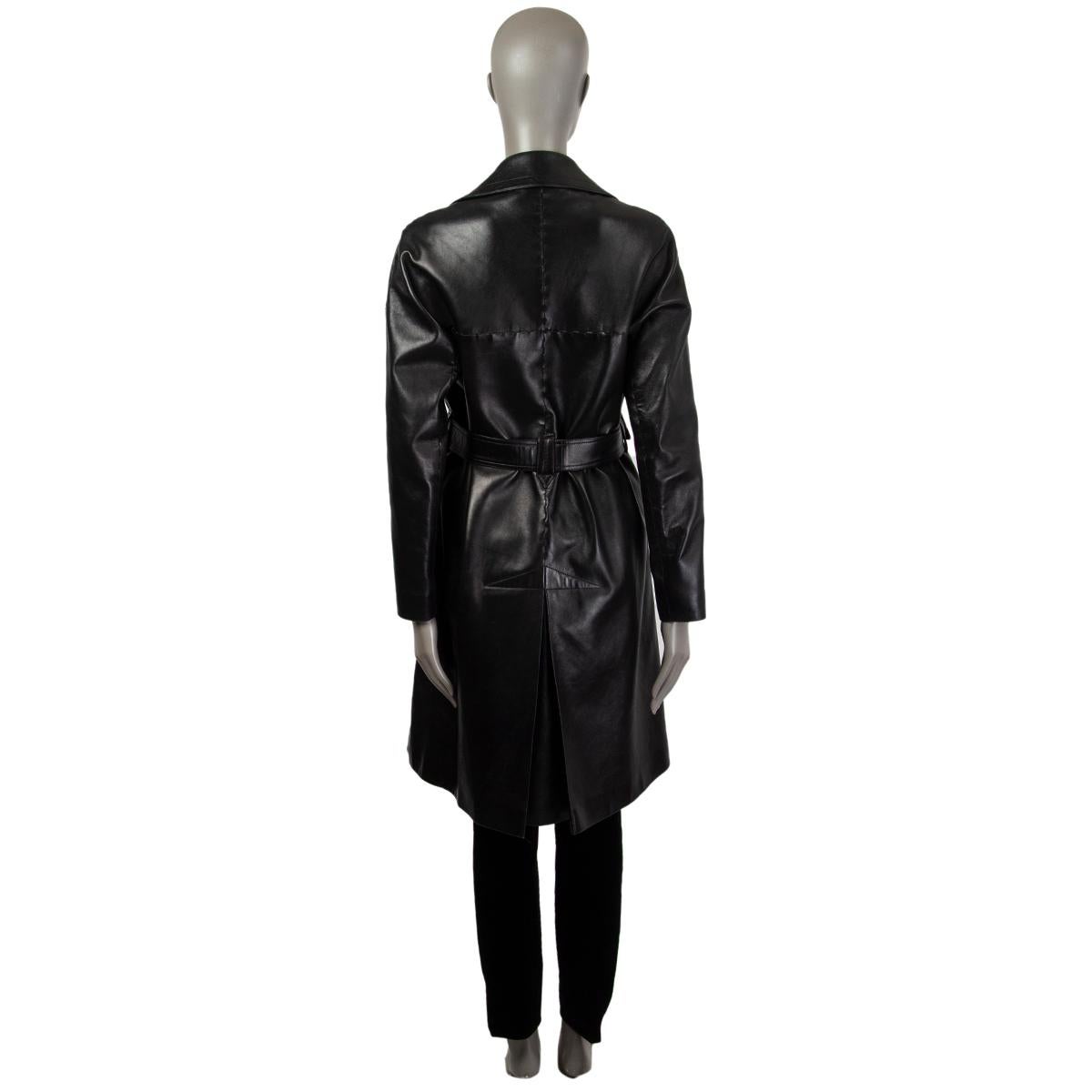 Noir ALAIA cuir noir TRENCH COAT Veste 38 en vente