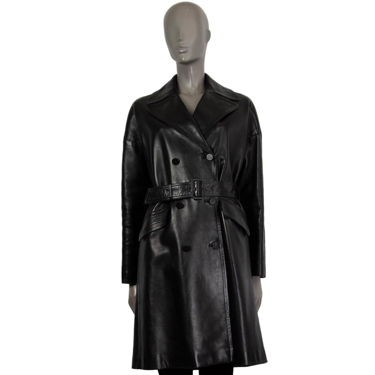 ALAIA cuir noir TRENCH COAT Veste 38 Pour femmes en vente
