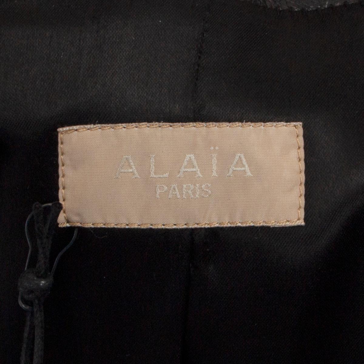 ALAIA cuir noir TRENCH COAT Veste 38 en vente 1
