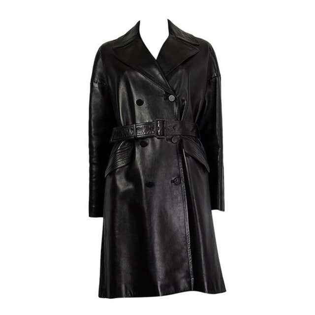 ALAIA black leather TRENCH COAT Jacket 38 For Sale at 1stDibs | alaia ...