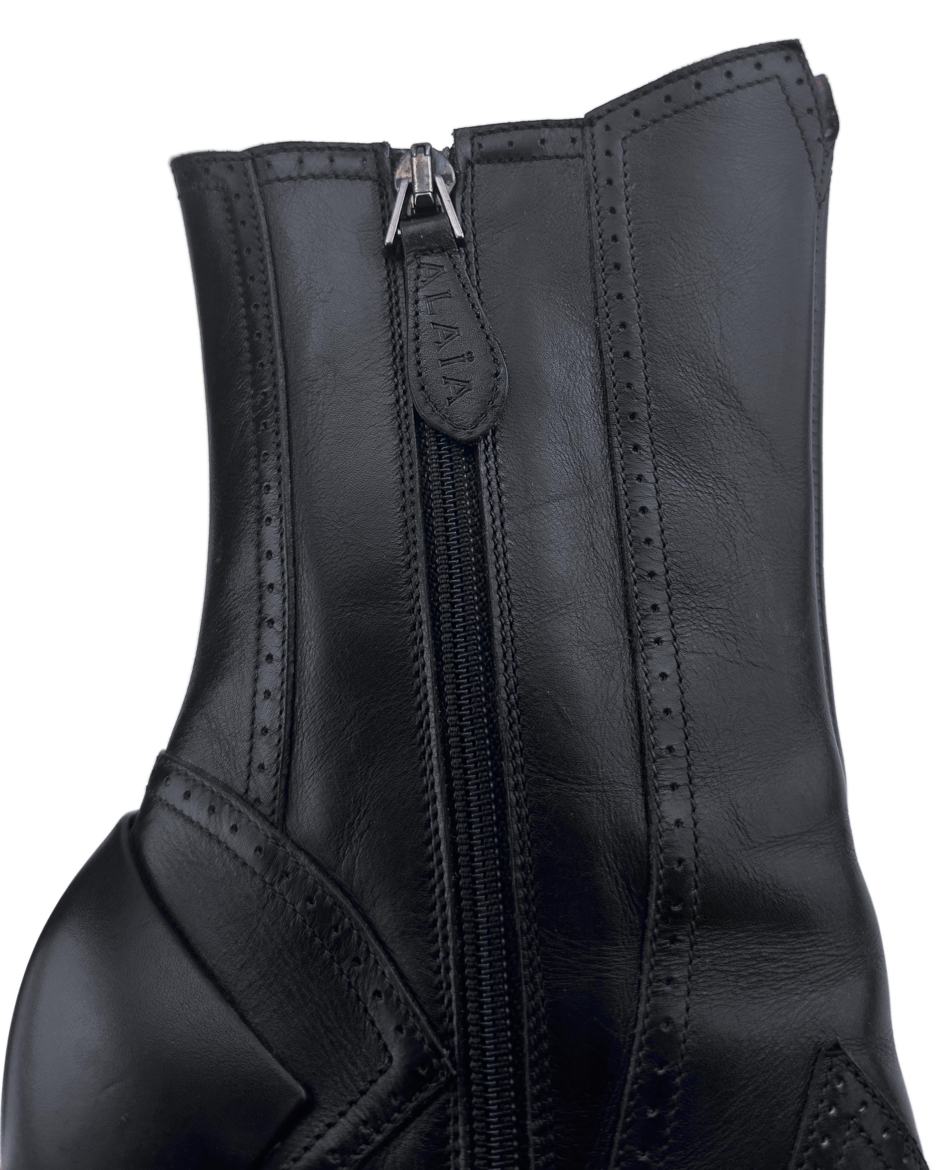 Botines Alaia de piel negra inspirados en los vaqueros del oeste Negro en venta