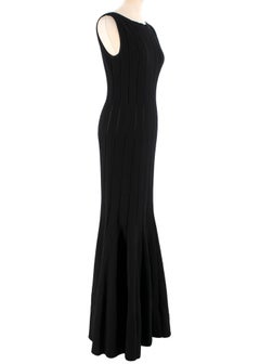 Alaïa - Robe longue noire à queue de poisson, taille US 6