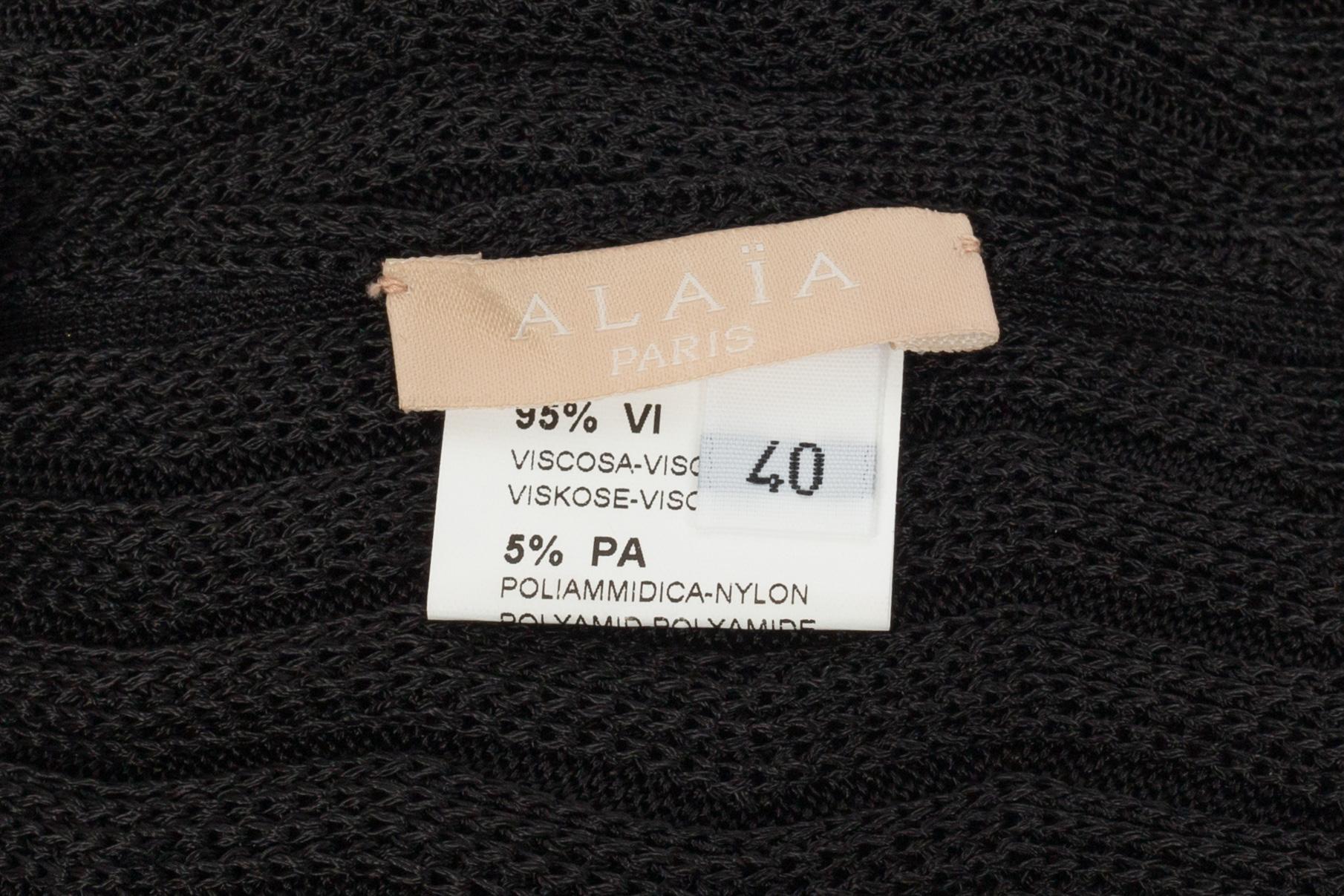 Alaïa - Robe en maille noire en vente 5