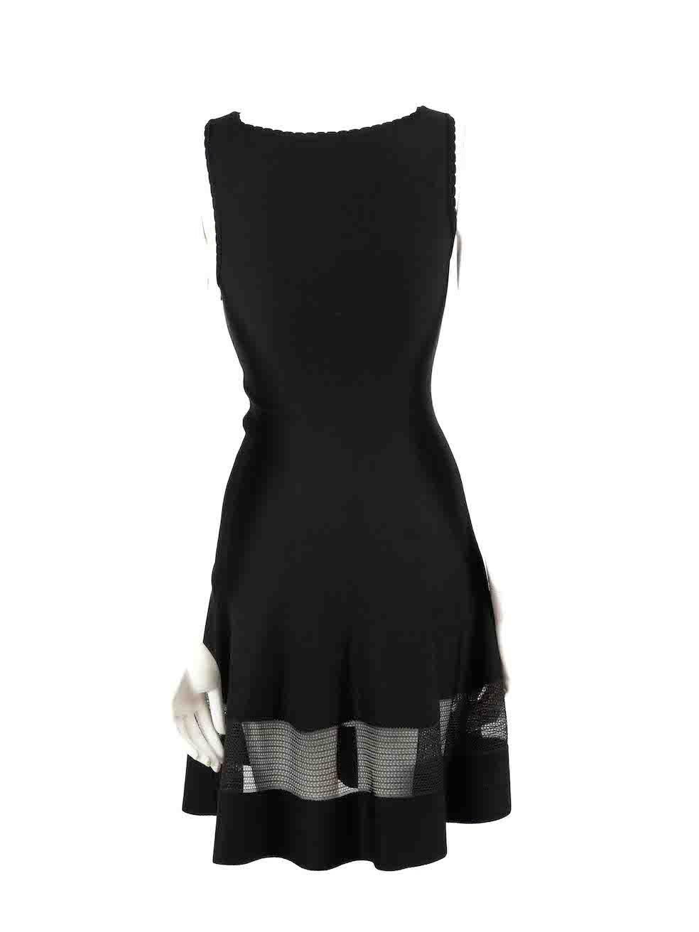 Alaïa Black Mesh Panelled Knee Length Dress Size S In Excellent Condition For Sale In London, GB