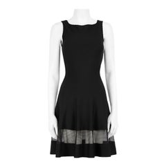Alaïa Black Mesh Panelled Knee Length Dress Size S Alaïa Black Mesh Panelled Knee Length Dress Size S