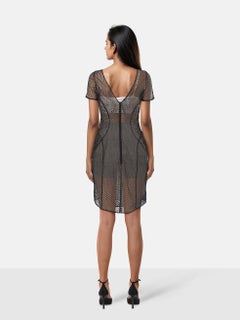 Alaïa Black Mesh Sheer Knee Length Dress Size M