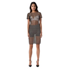 Alaïa Black Mesh Sheer Knee Length Dress Size M