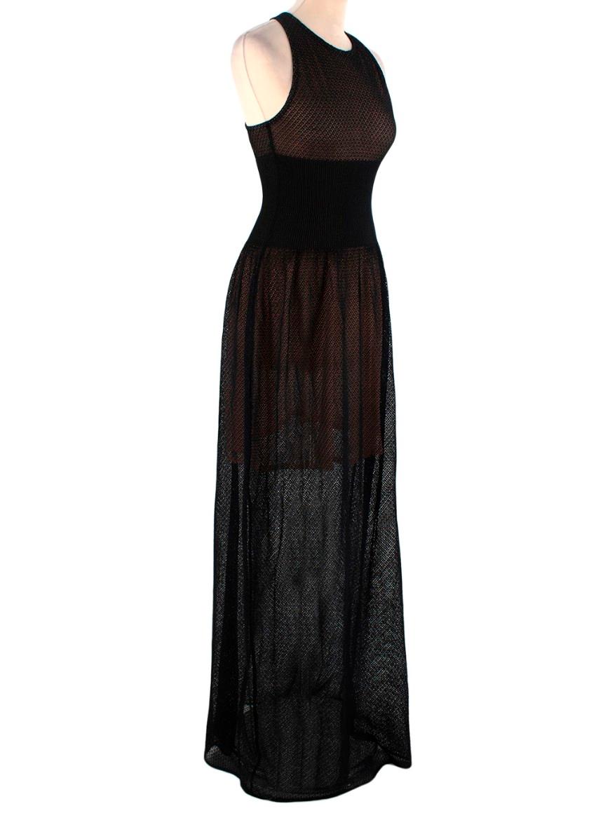  Alaia Black & Nude Crocheted Maxi Dress

- Black and nude lining 
- Silk 
- Maxi
- Crocheted 
- Concealed zip closure on a side hook closure at the nape
- Elasticated ribbed waist  

Made in Italy

Material 

100% silk 

PLEASE NOTE, THESE ITEMS