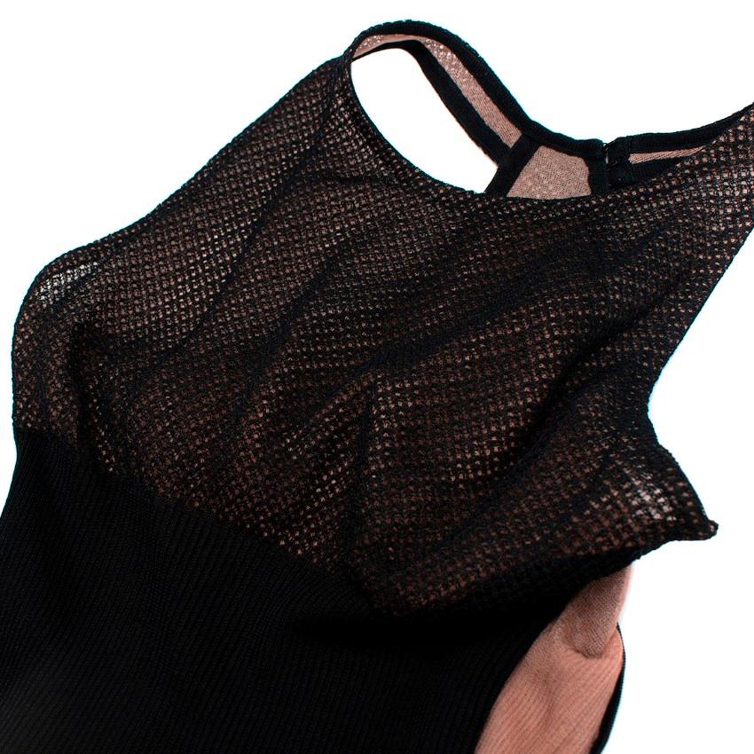 Alaia Black & Nude Crocheted Maxi Dress - US 6 For Sale 1