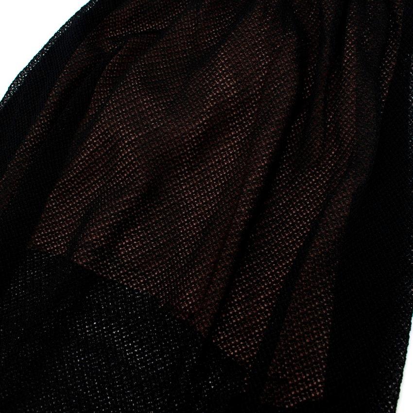 Alaia Black & Nude Crocheted Maxi Dress - US 6 For Sale 3