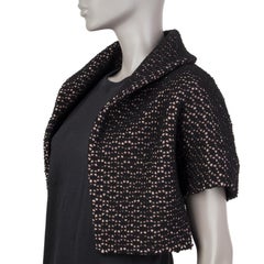 ALAIA CROCHET BOLERO-Jacke aus schwarzer und nackter Wolle 36 XS