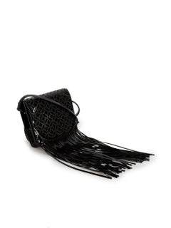 Alaïa Schwarz Lack Fransen Arabesque Crossbody