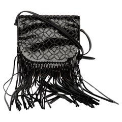 Alaïa Black Patent Fringe Arabesque Crossbody