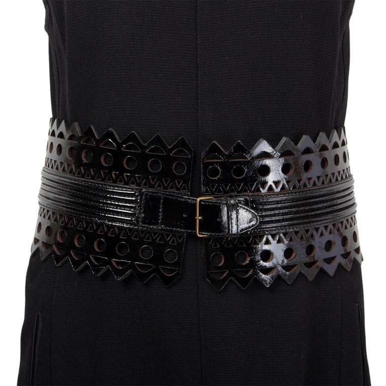 ALAIA black patent leather VIENNE WAVE CORSET WAIST Belt 80  display picture 3