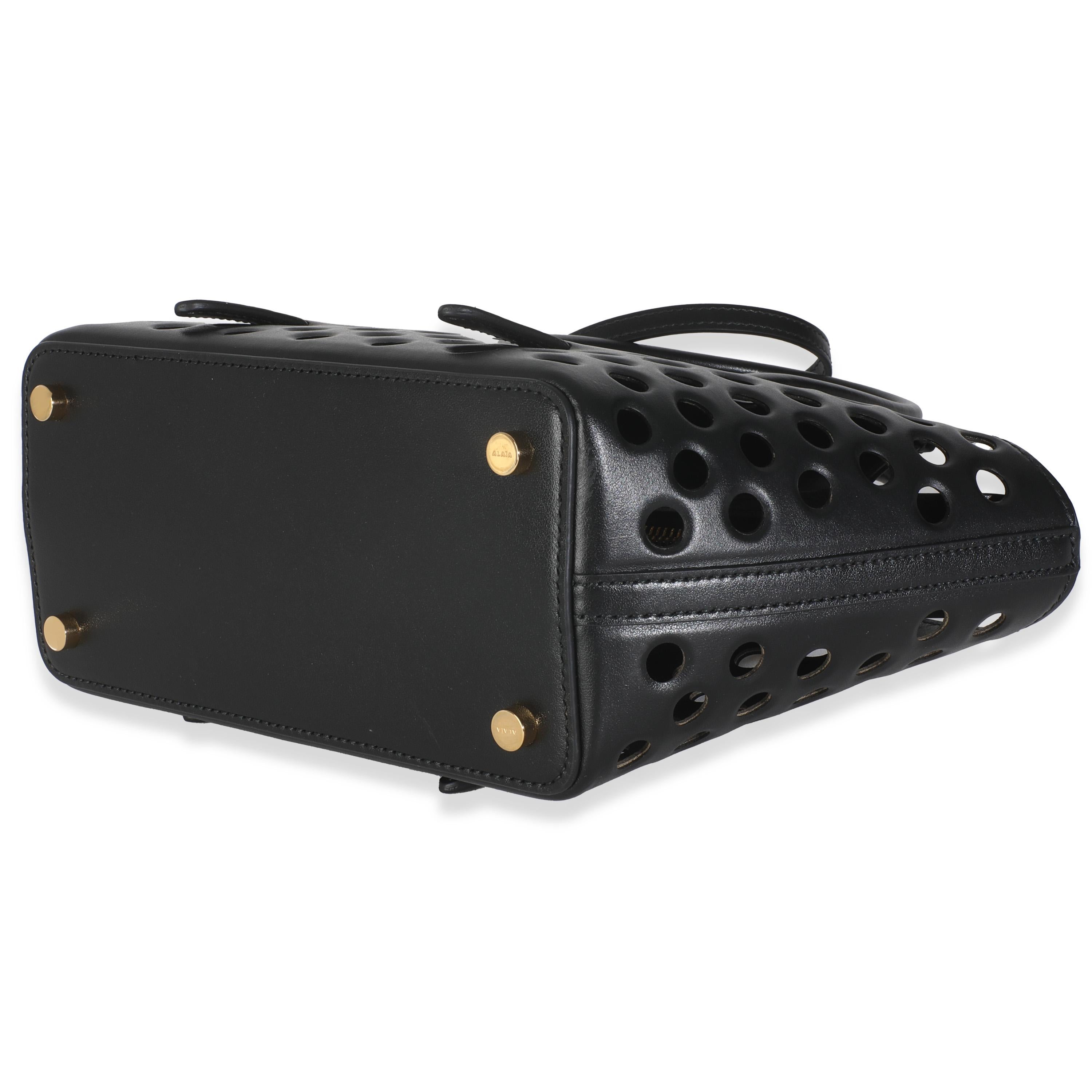 Women's or Men's Alaia Black Perforated Calfskin Neo Mina 20 For Sale