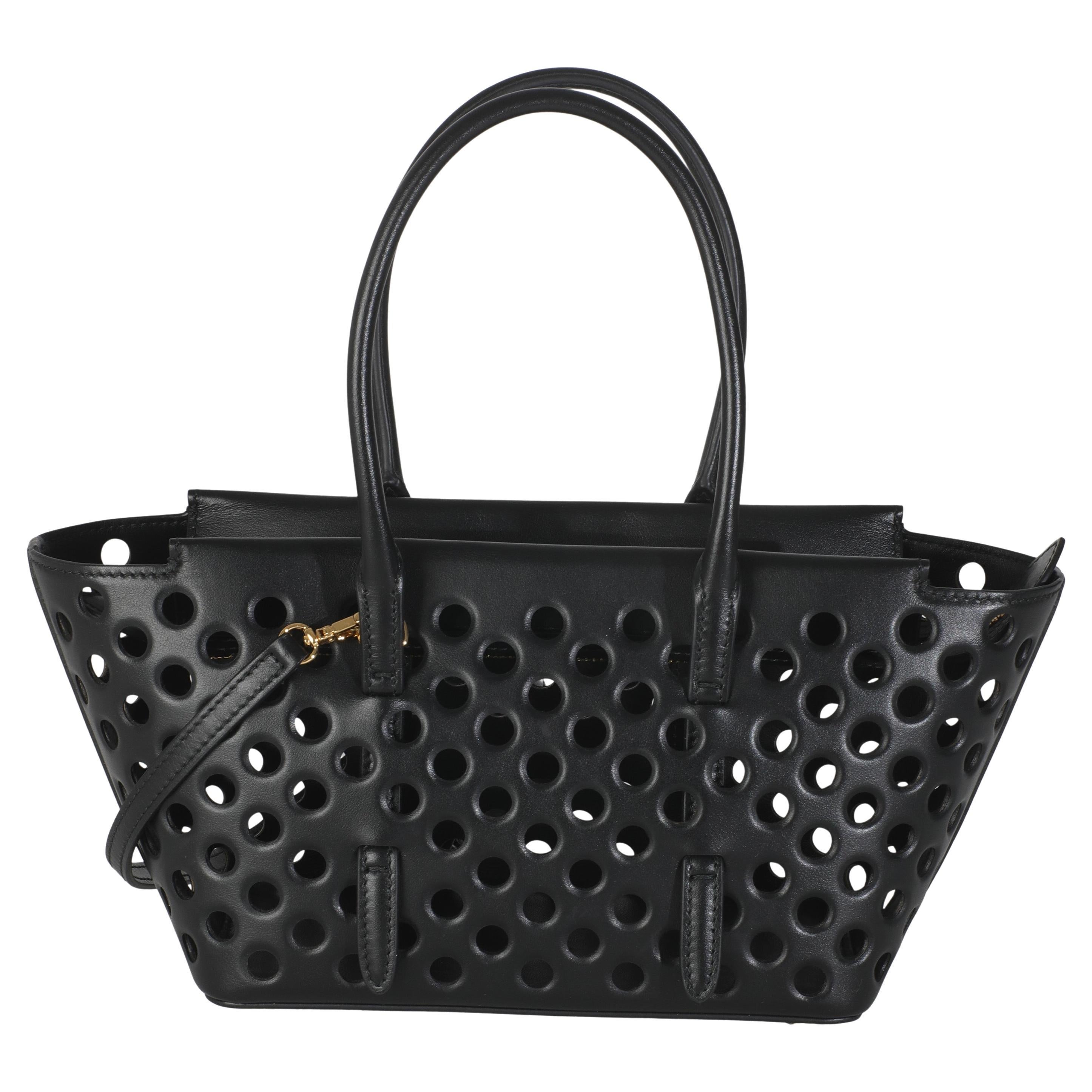 Alaia Black Perforated Calfskin Neo Mina 20 For Sale