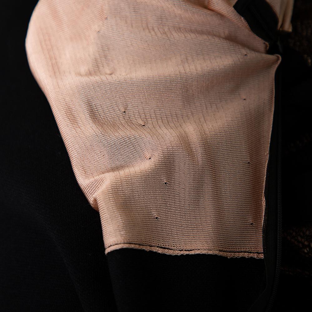 Alaia Black Perforated Knit Sleeveless Maxi Dress S In Good Condition For Sale In Dubai, Al Qouz 2