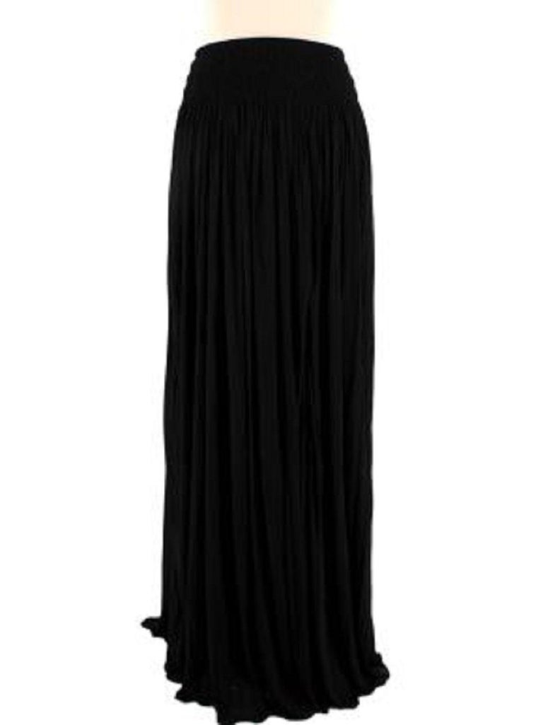 Alaia Black Pleated Maxi Skirt For Sale at 1stDibs