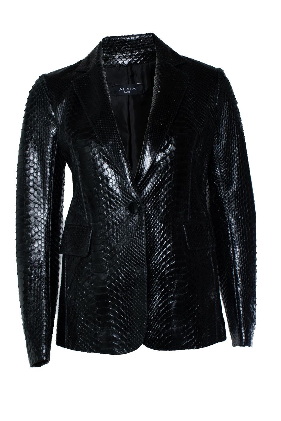Alaia, Black Python Blazer - image 4