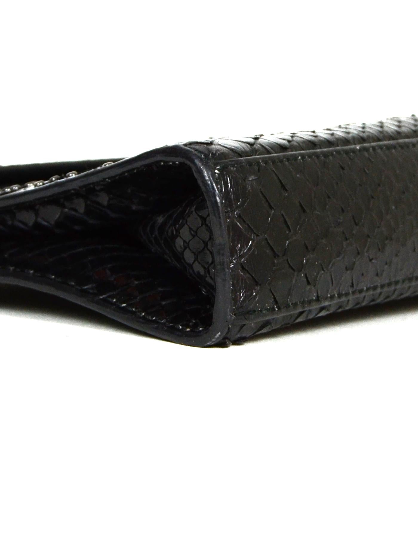 Alaia Black Python Studded Clutch Bag w/ Mirror In Excellent Condition In New York, NY