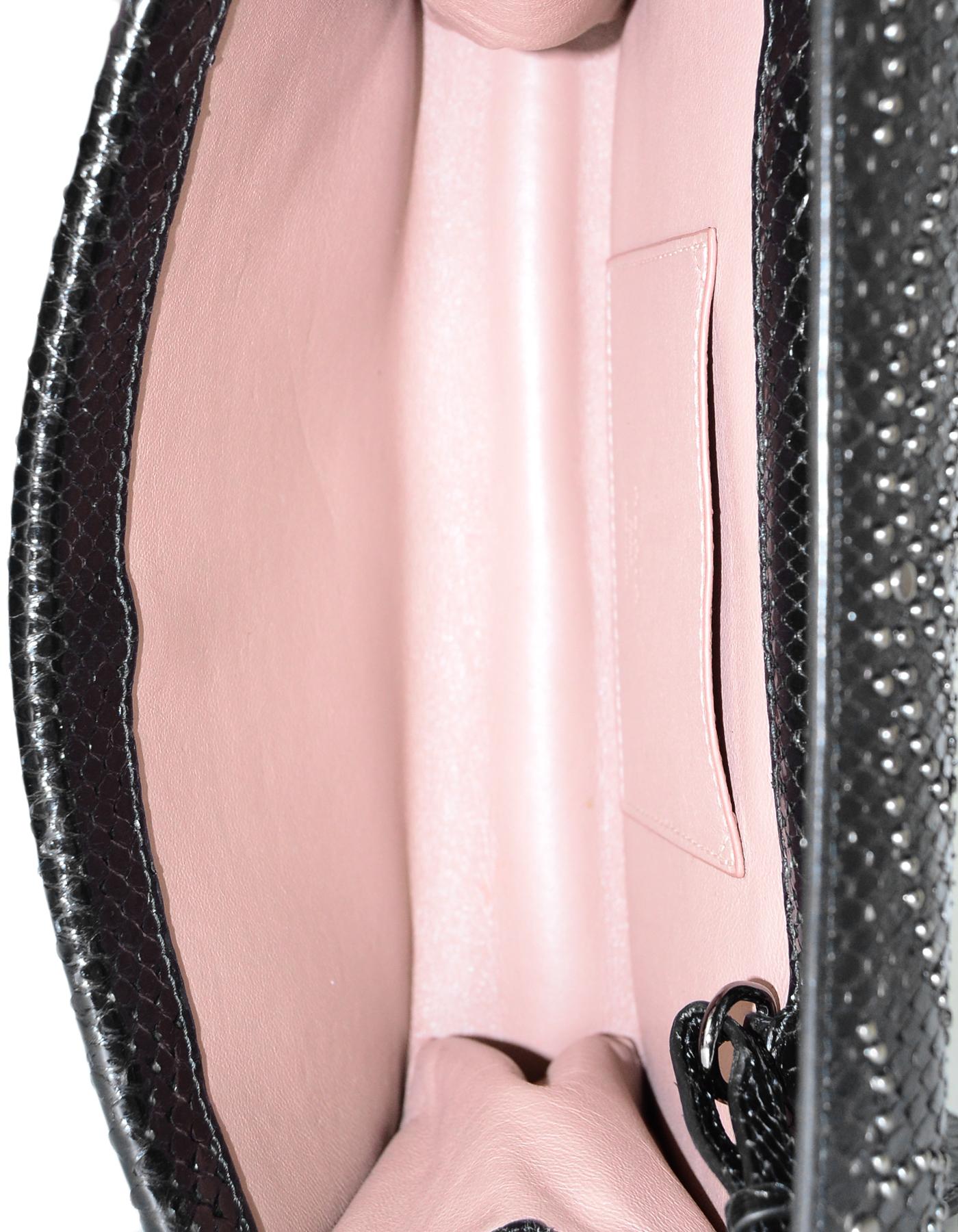 Alaia Black Python Studded Clutch Bag w/ Mirror 1