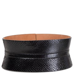 ALAIA black PYTHON WIDE WAIST Belt 75