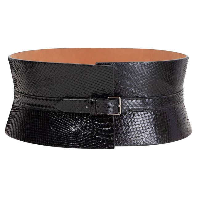 Alaia Black Wide Leather Waist Belt at 1stDibs | leather waist belt black