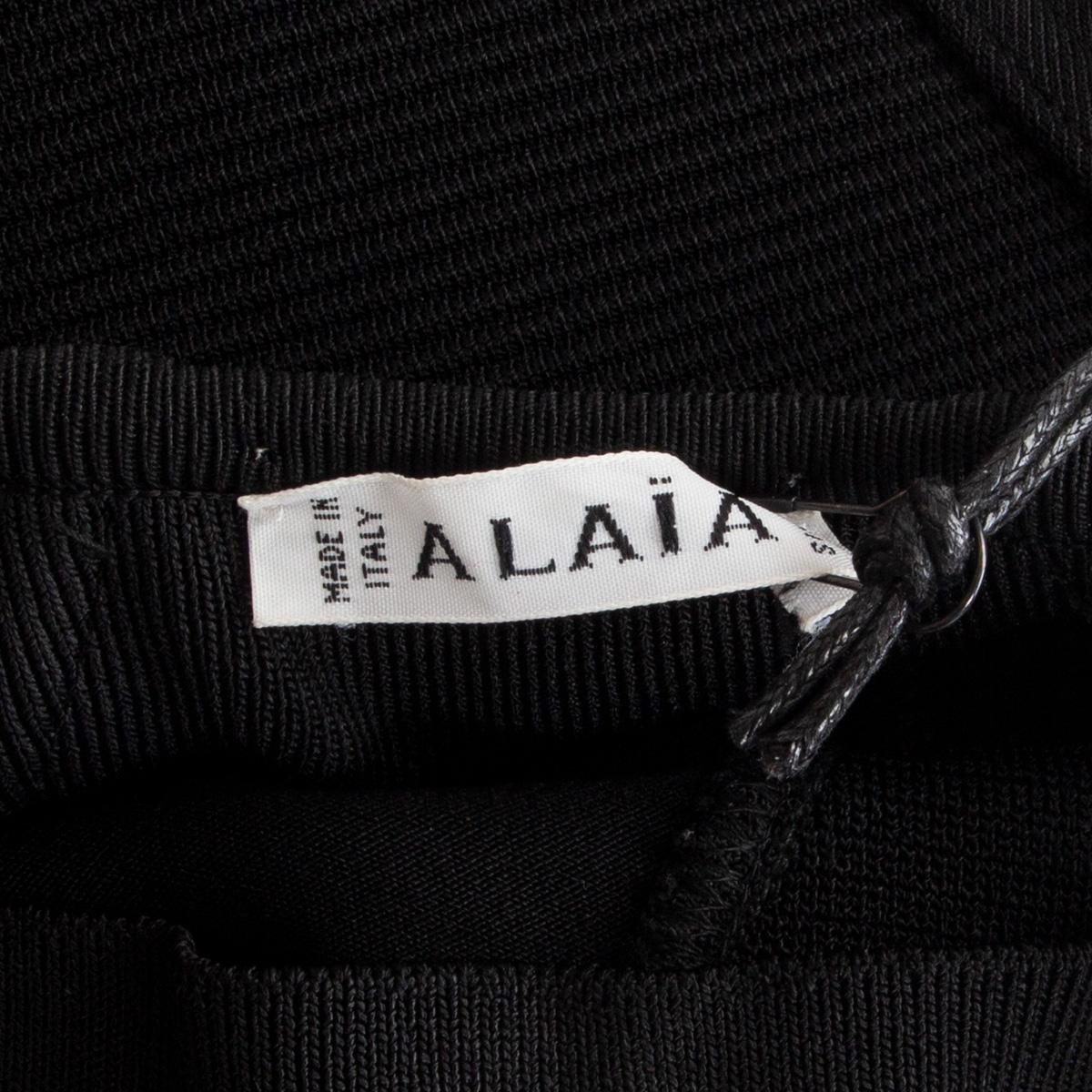 Black Alaia black rayon Stretch Knit Mini Skirt L For Sale