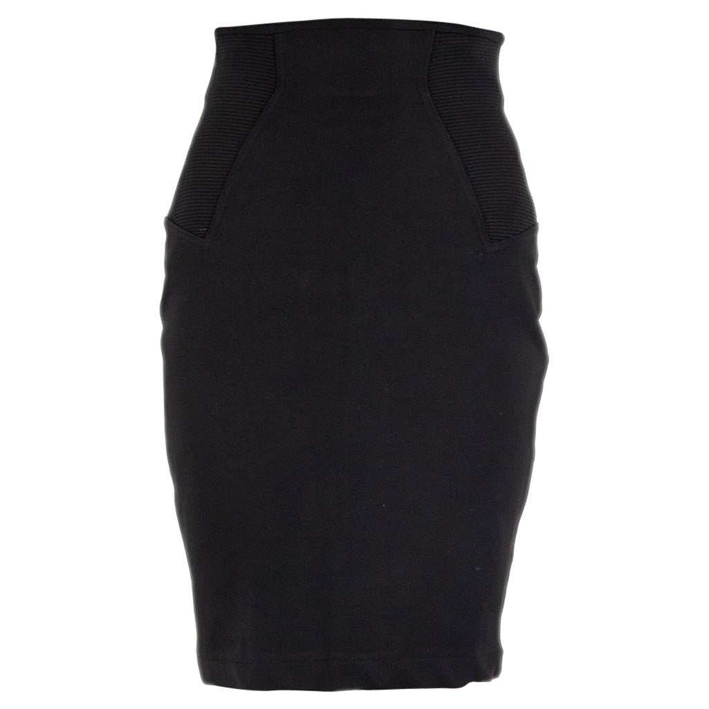 Alaïa - Mini-jupe en rayonne extensible noire L