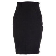 Alaia Schwarzer Minirock aus Viskose- Stretch-Strick L