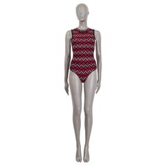 ALAIA black & red ROSE DOT JACQUARD KNIT Bodysuit Shirt 36 XS