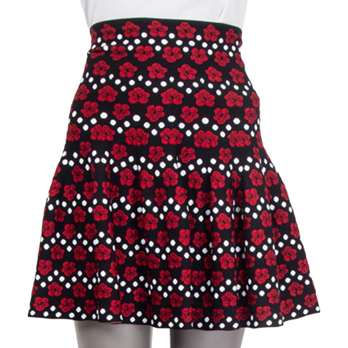 black skirt with red roses
