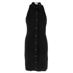 Alaia Black Silk Blend Knit Sleeveless Shirt dress Size S