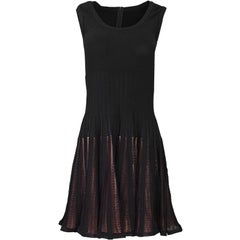 Alaia Black Skater Dress with Nude Underlay Sz FR40