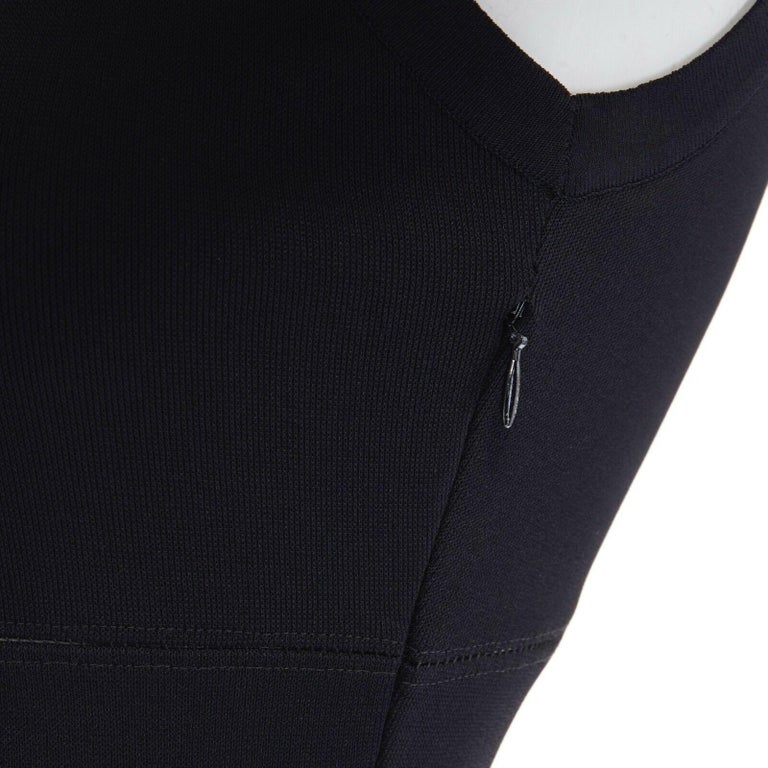 ALAIA black spiral ladder stitch seam asymmetric flared skirt bodycon ...