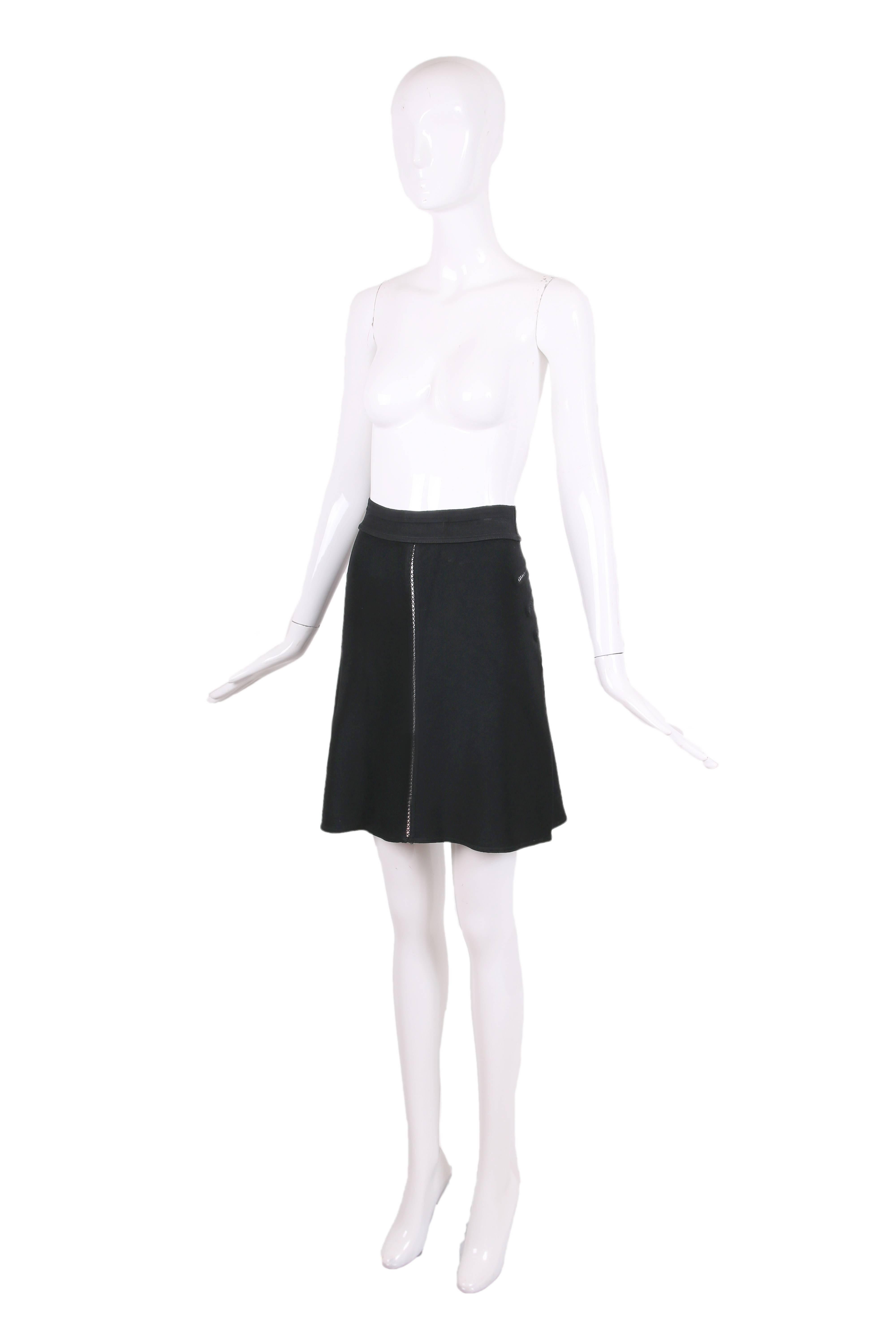 black stretch mini skirt