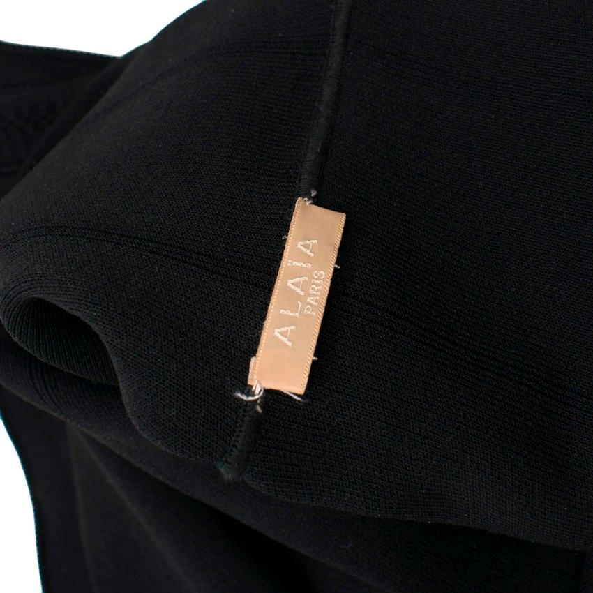 Alaia Black Stretch Knit Midi Dress - Size Estimated S/M For Sale 3