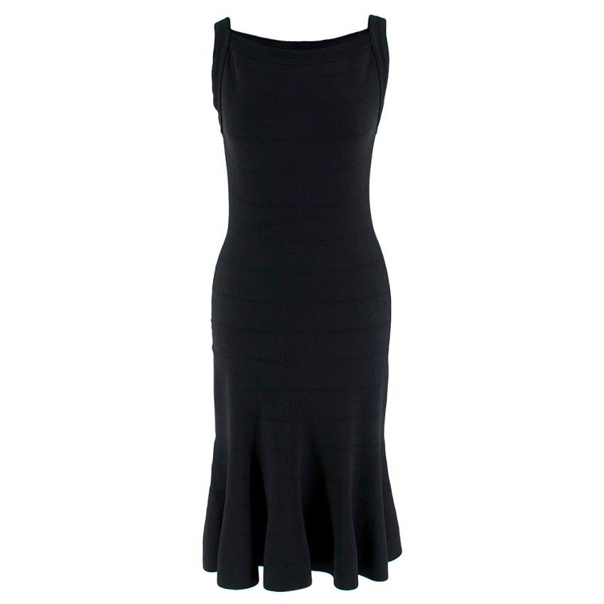 Alaia Black Stretch Knit Midi Dress - Size Estimated S/M For Sale