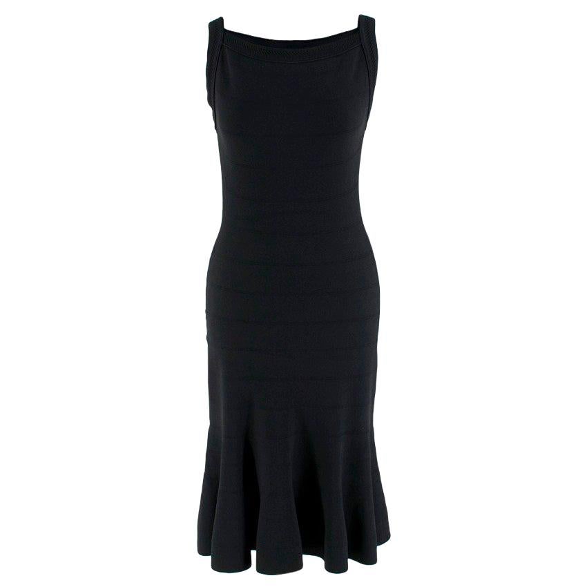 Alaia Black Stretch Knit Midi Dress - Size S/M For Sale