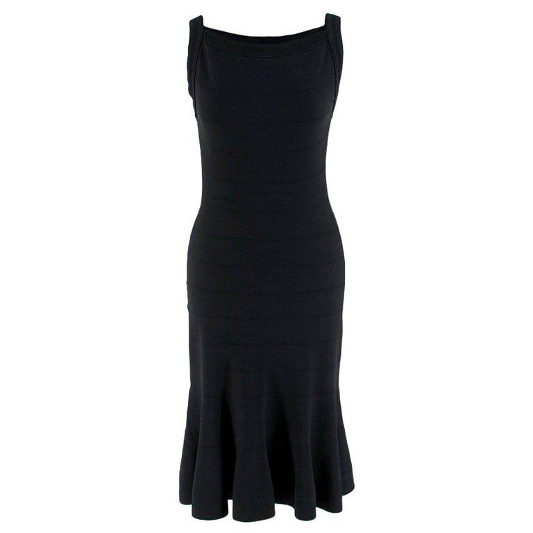 Alaia Black Stretch Knit Midi Dress - Size S/M For Sale at 1stDibs