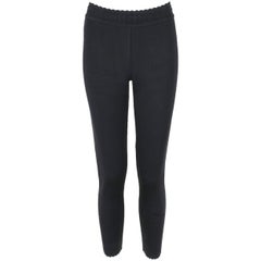 Alaia Black Stretch Leggings W/Scallop Trim
