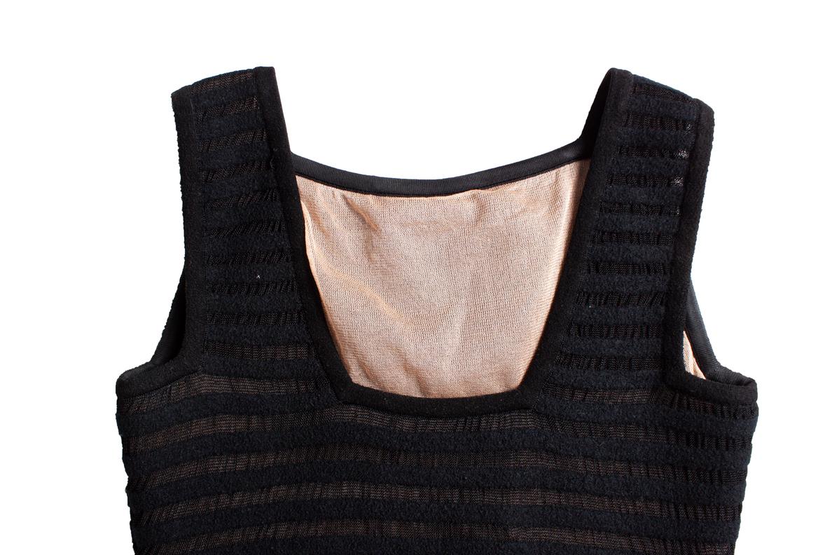 Alaia, black striped semi-transparent top For Sale 1