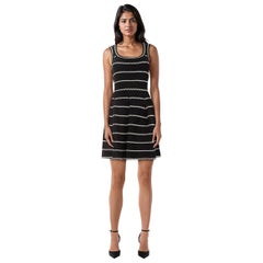 Alaïa Black Striped Stretchy Dress Size M