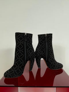 Alaia black suede ankle boots