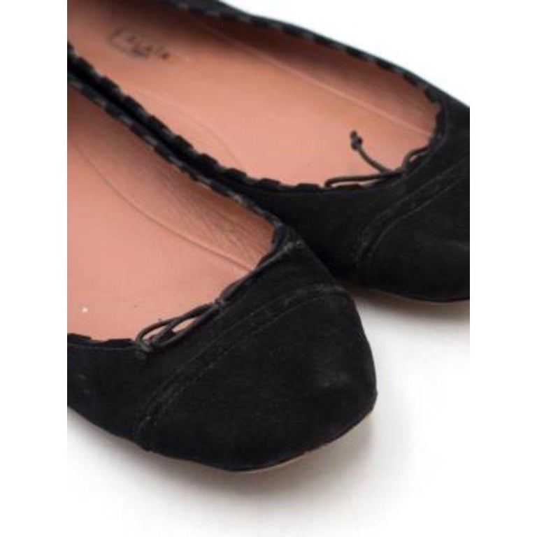 Alaia Black Suede Ballet Flats For Sale at 1stDibs
