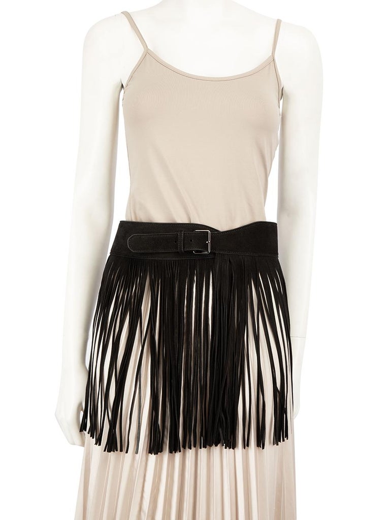 Alaïa Black Suede Fringe Tassel Belt at 1stDibs | alaia  display picture 2