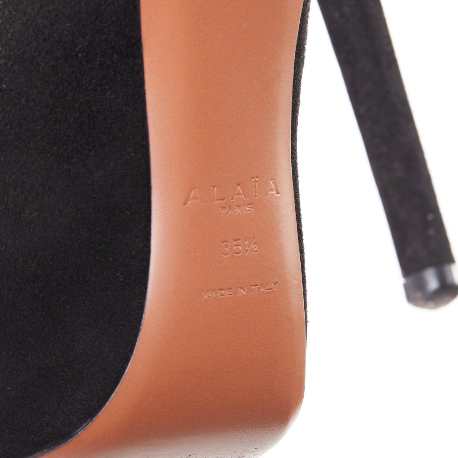 ALAIA escarpins à talon haut en cuir velours noir EU35.5 en vente 5